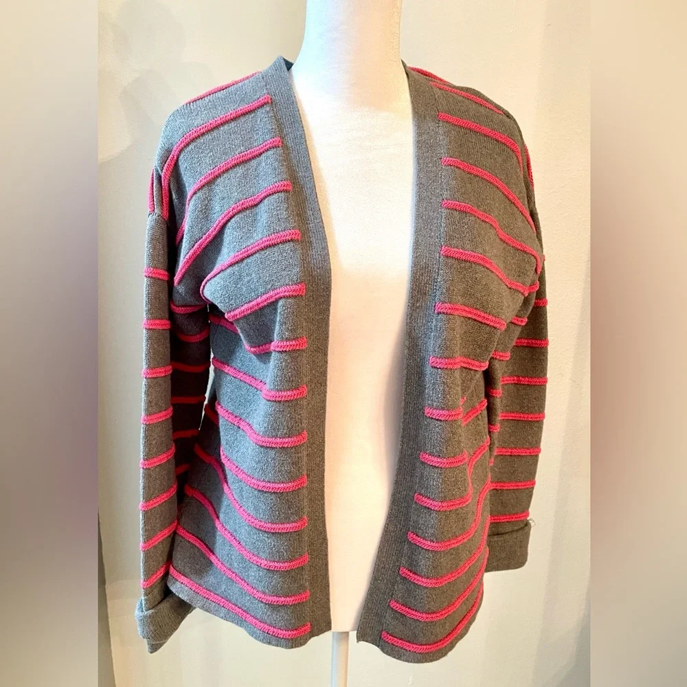 liz claiborne Women’s Sweater Cardigan Sise S Open Front Cable Knit